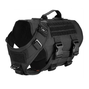 Luxo Ajustável Tactical <span class=keywords><strong>Dog</strong></span> Harness Solid Nylon Pet Vest Acolchoado Característica para Treinamento de Trabalho Não Puxando Serviço <span class=keywords><strong>Dog</strong></span> Harness - Product Image 3