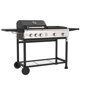 4 đầu đốt chính xách tay Propane gas nướng và griddle Combo grills trong màu đen với bên bảng - Product Image 3