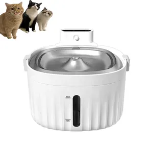 Sensor Pir air mancur hewan, Dispenser air kucing otomatis 2L dengan adaptor Filter pengganti pompa