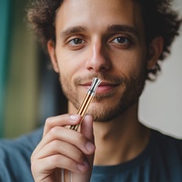 Stylo à vapeur sans tabac en acier inoxydable, tendance, avec chaîne en bambou, aide au sevrage tabagique, collier respiratoire aux herbes
