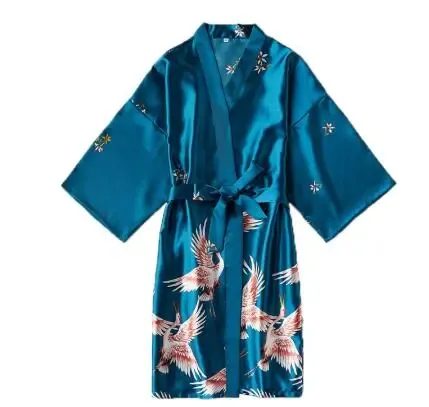 Moda saten Robe kadın bornoz seksi peignoir femme ipek Kimono gelin sabahlık pijama gece kadınlar için büyümek