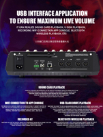 TQ10 mélangeur numérique Audio professionnel 6 canaux avec lecteur USB pour Dj Live Sound DSP Processeur d'effet Console Living