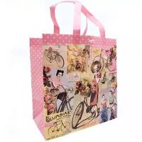 Sacs fourre-tout à impression couleur personnalisée, film OPP laminé, sac à provisions réutilisable à pression ultrasonique PP non tissé