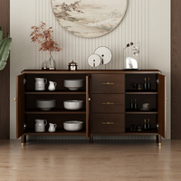 Lxyx Nouveau buffet en bois massif de style chinois, grande capacité, meuble de rangement pour la maison, style zen, vitrine de salle à manger