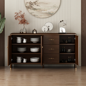 Aparador de Madera Maciza de Estilo Chino Moderno Lxyx, Mueble de Almacenamiento de Gran Capacidad para el Hogar, Aparador de Estilo Zen para Comedor - Product Image 2