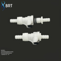 Raccord rapide compact BRT à faible fuite, raccord de tuyau à barbillon de 6,4 mm sans valve pour appareils laser d'épilation et de beauté