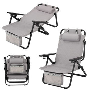 Outdoor Furniture Comfortable Luxury Adjustment Backrest Low Lounge Chair Camping Chair Bed With Tactical Armrest - Product Image 1