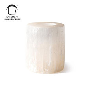 Producer Hot Sale White Natural Selenite Crystal Round 3 Size <strong>Tealight</strong> Candle <strong>Holder</strong> for Meditation - Product Image 6