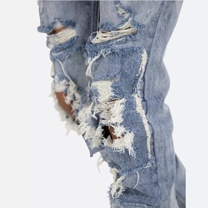Jeans de Mezclilla Ajustados Azules para Hombre, Diseño Moderno, Personalizados, de Alta Calidad, Estilo Apilado - Product Image 1