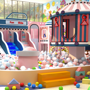 Aoleao Custom Circus Dream Indoor Playground Ball <b>Pool</b> <b>Slide</b> Sand Pit Carousel Climbing for Kids Soft Play CE TUV Certified - Product Image 1