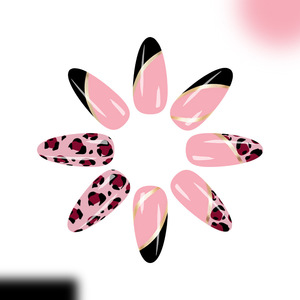 Patrón de almendra <span class=keywords><strong>francesa</strong></span> ABS Pegatinas de uñas postizas <span class=keywords><strong>Diseño</strong></span> de <span class=keywords><strong>manicura</strong></span> de estilo europeo americano para dedos 24 piezas Placas de uñas para usable - Product Image 4