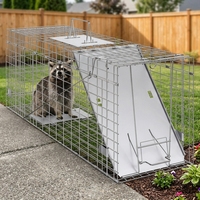 Piège à cage pliable et écologique en acier galvanisé à chaud pour attraper et libérer humainement chats errants et écureuils dans les jardins et cours arrière