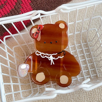 Pince à cheveux personnalisable Sheyi en acétate de cellulose, motif ours mignon de dessin animé, 7,9 cm, pour usage quotidien féminin, couleurs personnalisables