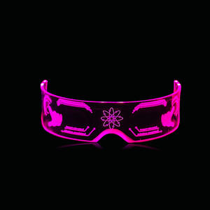 Wholesale LED Luminous Sunglasses Vintage Punk Men Women Fashion Party Christmas Colorful <b>Light</b> <b>up</b> Glasses <b>Shades</b> UV400 - Product Image 2