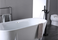Robinet de bain de sol à grand débit à pression d'air, robinet de bain de sol mixte à eau froide et chaude à la mode simple