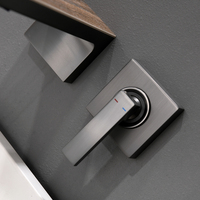 Robinet de lavabo mural encastré moderne avec cartouche céramique, mitigeur 2 trous en laiton à poignée unique pour eau chaude et froide