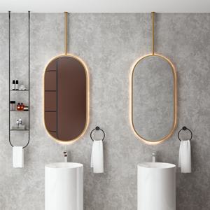 <span class=keywords><strong>Miroir</strong></span> suspendu ovale double face sur mesure en métal pour <span class=keywords><strong>plafond</strong></span>, idéal pour projets hôteliers et commerciaux (vente en gros) - Product Image 3