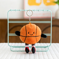 Nouveau Porte-clés Pendentif en Peluche Doux et Créatif, Thème Sportif (Volleyball, Basketball, Tennis), Design Anime, pour Sac et Jouet