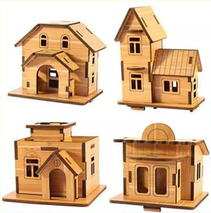 Rompecabezas 3D de Madera DIY al por Mayor, Modelos Hechos a Mano, Juego de Construcción de Cabañas, Juguetes de Madera Unisex para Niños de 5 a 7 Años, Aprendizaje Inteligente - Product Image 2
