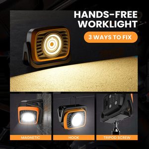 COB ซุปเปอร์ไบรท์ 8000mAh ไฟ LED ทำงานแบบชาร์จไฟได้หรี่แสงได้ 2000LM แบตเตอรี่สปอตไลท์อลูมิเนียม 6500K สำหรับถนนโรงแรมเวิร์คช็อป CO - Product Image 2