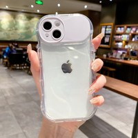 Support pliable pour objectif d'appareil photo avec miroir, coque transparente pour téléphone portable pour iPhone 11 12 13 14 15 16 17 18 Pro Max