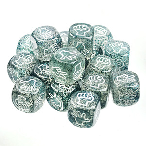 Dados de resina personalizables de 20 mm con purpurina brillante para el juego de Piedra, Papel y Tijera, dados RPS de acrílico transparente, dados de resina para juegos de bebidas al por mayor - Product Image 3