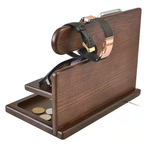 แท่นวางโทรศัพท์มือถือแบบตั้งโต๊ะทำจากไม้ แท่นวางโชว์ นาฬิกา แว่นตา ที่เก็บของอเนกประสงค์ ของตกแต่งบ้าน - Product Image 3