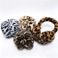 Cache-oreilles en peluche à motif léopard coréen pour l'hiver - Coupe-vent