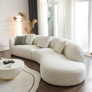 MOONTOP Designs Meubles de maison modernes Salon moderne Canapé modulable rond courbé blanc - Product Image 3