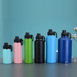 Botella de agua de acero inoxidable de doble capa con color y paquete personalizados, diferentes opciones de tapa, gran capacidad, lista para enviar. - Product Image 2