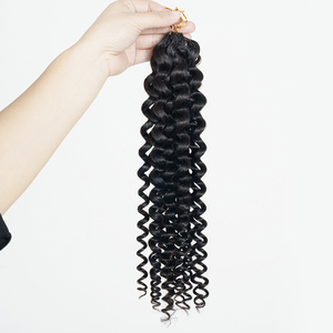 Wholesale High Quality Natural Deep Wave <b>Curly</b> Kinky Crochet Hair <b>Extensions</b> for Women Single Braiding in Stock - Product Image 5