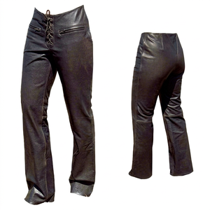 Pantalon en cuir décontracté unisexe grande taille coupe droite pour le printemps - Product Image 1