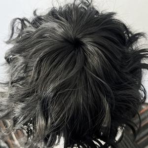 UMS Großhandel Punk Rock Schwarze Synthetische Perücke Nicht-Echthaar Vollmaschinell Gefertigt Doppelt Gewebt Weich Flauschig für Damen Party-Perücke - Product Image 5