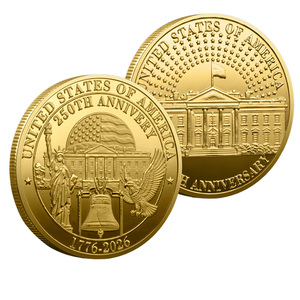 Verjaardagsmunt van de Verenigde Staten ter gelegenheid van de 250e verjaardag, verguld metaal, ontwerp van de Liberty Bell van het Witte Huis, goud/zilver, 3D verzamelobject, cadeau - Product Image 5
