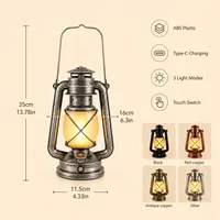Lampe de bureau décorative créative à LED rechargeable en ABS, lanterne au design moderne et simple, à intensité tactile réglable, 5V, pour camping en extérieur