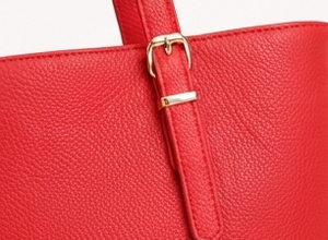 Sac à bandoulière pour femme en cuir véritable rouge, élégant, durable, léger, classique, avec fermeture éclair, grande capacité, durable, pour voyage et usage quotidien - Product Image 3