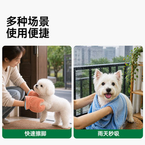 Coral Fleece <b>Pet</b> Gloves For Dogs Soft Absorbent Quick Drying Grooming Towel - Product Image 5