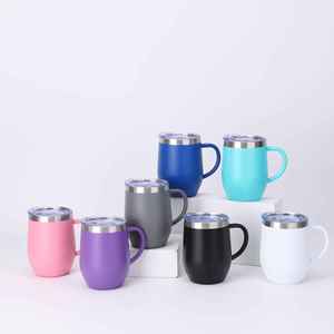 12oz Stainless Steel Vacuum Insulated Portable Mini Handle Tumbler with Leak-Proof Lid - Product Image 1