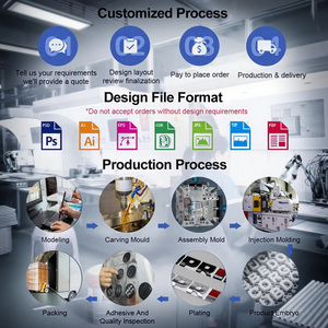 Pegatinas de emblemas de letras biseladas con número negro de plástico ABS 3D antidecoloración al por mayor para matrícula de coche - Product Image 6