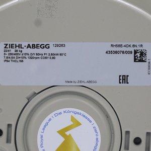 ZIEHL-ABEGG 230V RH56E-4DK.6N.1R Centrifugal Cooling Fans for heat dissipation and ventilation of electrical <b>control</b> cabinets - Product Image 2