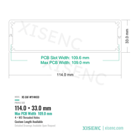 Boîtier de profilé en aluminium de type fendu personnalisé 114*33mm boîtier usiné CNC pour PCB intégré et modules industriels