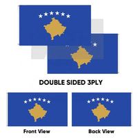 Drapeau du Kosovo en gros 90x150cm 3x5 pieds 3 couches double face en polyester avec œillets en laiton, bannière nationale pour événements extérieurs, qualité supérieure