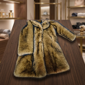 Manteaux et vêtements d'extérieur d'hiver imperméables sur mesure pour hommes grandes tailles avec col montant épais et fourrure de renard longue et moelleuse 100 % laine - Product Image 3