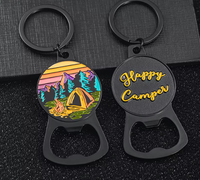 Porte-clés en métal multifonctionnel de style européen brossé rétro personnalisable, ouvre-bouteille de bière, pendentif