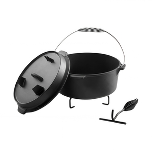Olla Holandesa para Camping, Olla de Hierro Fundido Precurada con Tapa para Usar en el Horno o en la Estufa para Estofar - Product Image 3