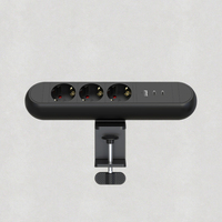 Pour la suisse 16A multifonctionnel Table pince interrupteur prise de courant matériel en aluminium 3 Gang 2C1A 20w 30w 67w prise EU Plug