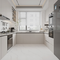 Carrelage mural en porcelaine imitation marbre blanc de Carrare 400x800mm, facile à nettoyer, imperméable, antidérapant, pour salle de bain, cuisine, salon, moderne