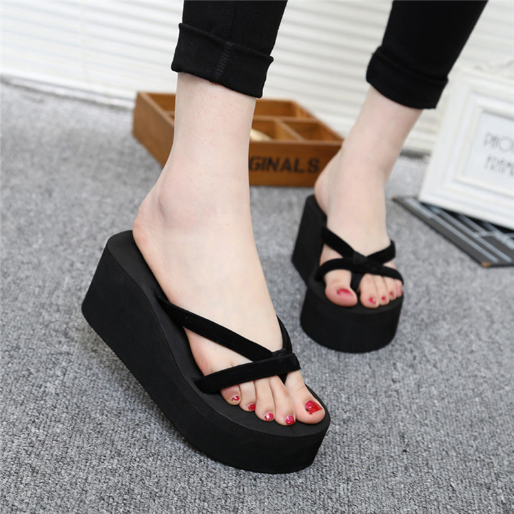 Platform Flip Flops Plus Size 34-43 Slope Heel Slippers Beach Sandals Casual Shoes Women Wedges Sandals