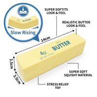 Jouet sensoriel anti-stress super doux à remontée lente en forme de beurre salé réaliste pour enfants et adultes