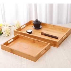 ถาดชาไม้ไผ่ทรงสี่เหลี่ยม Shengfuda ขนาด 20x15 ซม. ชุดน้ำชาไม้เนื้อแข็งสำหรับกังฟู ถาดเสิร์ฟบนโต๊ะ - Product Image 1